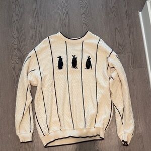 Men's Vintage Cream Sweater with Golf Design